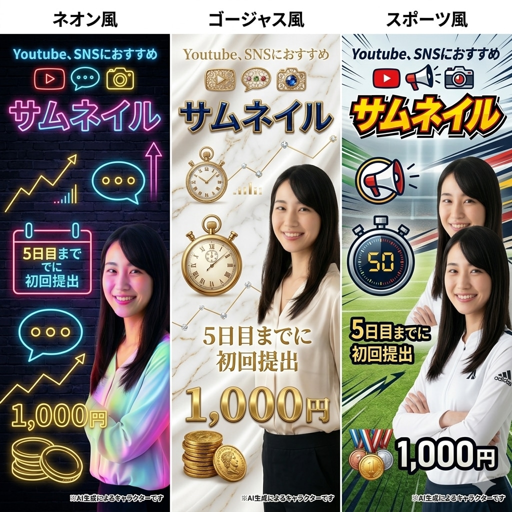 サムネイル作ります AI×デザインで差がつく。1000円！（10作限定） イメージ3