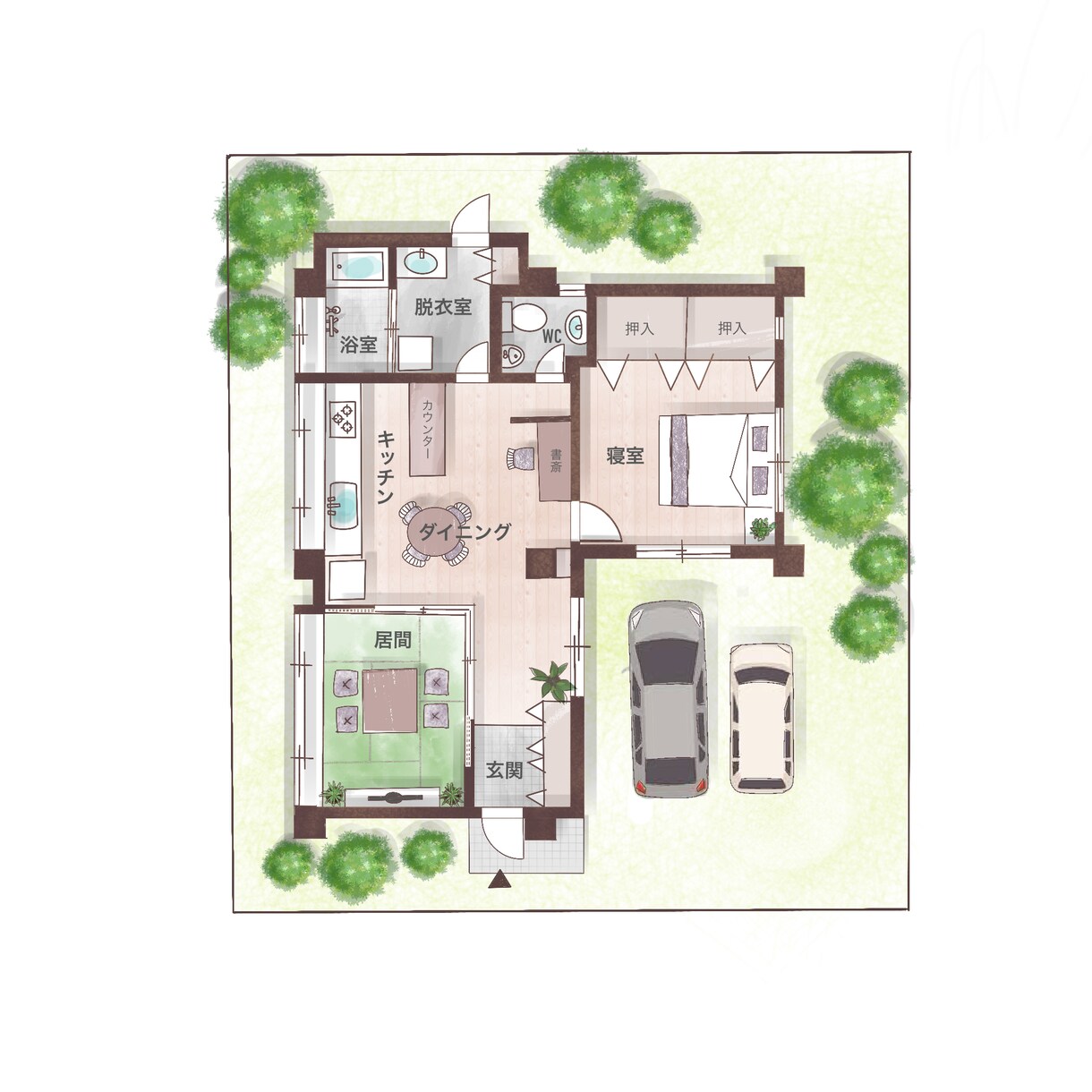 柔らかく温かみのある手書き風の間取り図を作成します 戸建て・マンションなどの広告やWebにもご活用ください。 イメージ4