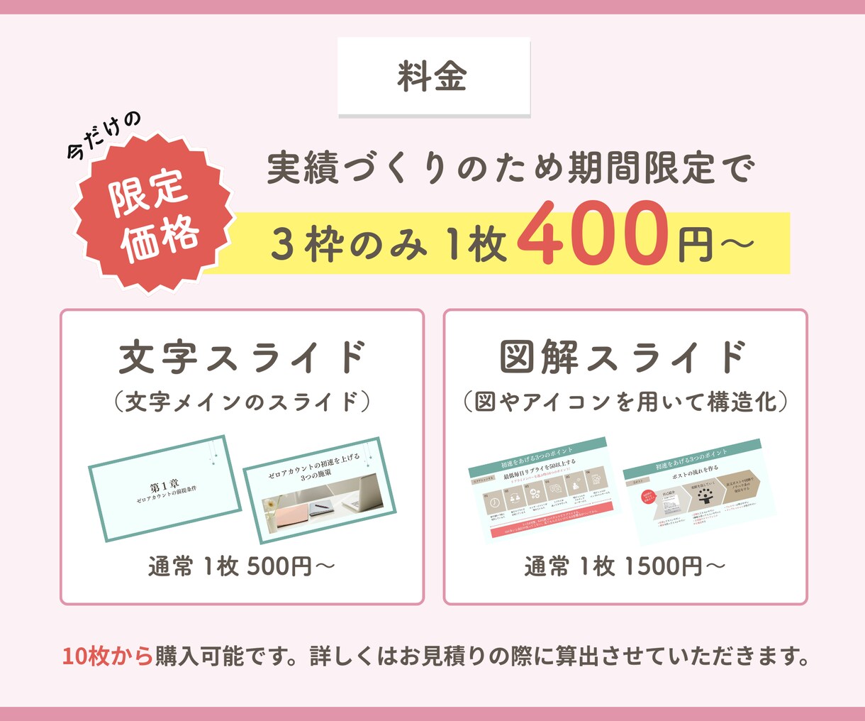 働く女性に！特典用スライド制作します 実績作りのため【1枚400円】の限定価格！女性起業家様向け◎ イメージ5