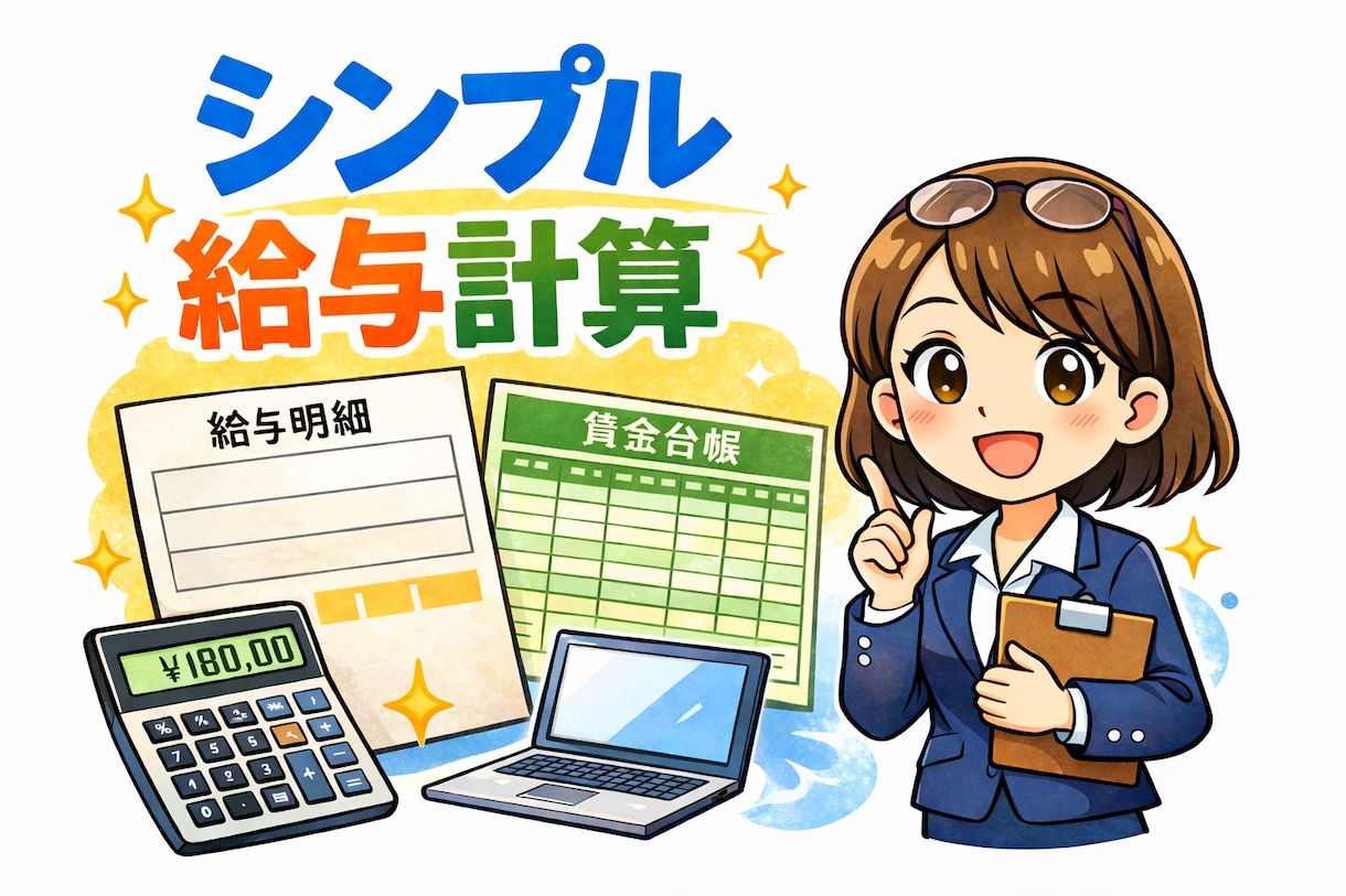 丸投げOK｜社労士が給与計算代行します ・給与計算の手間・ミスを削減｜Web明細・賃金台帳まで対応 イメージ1