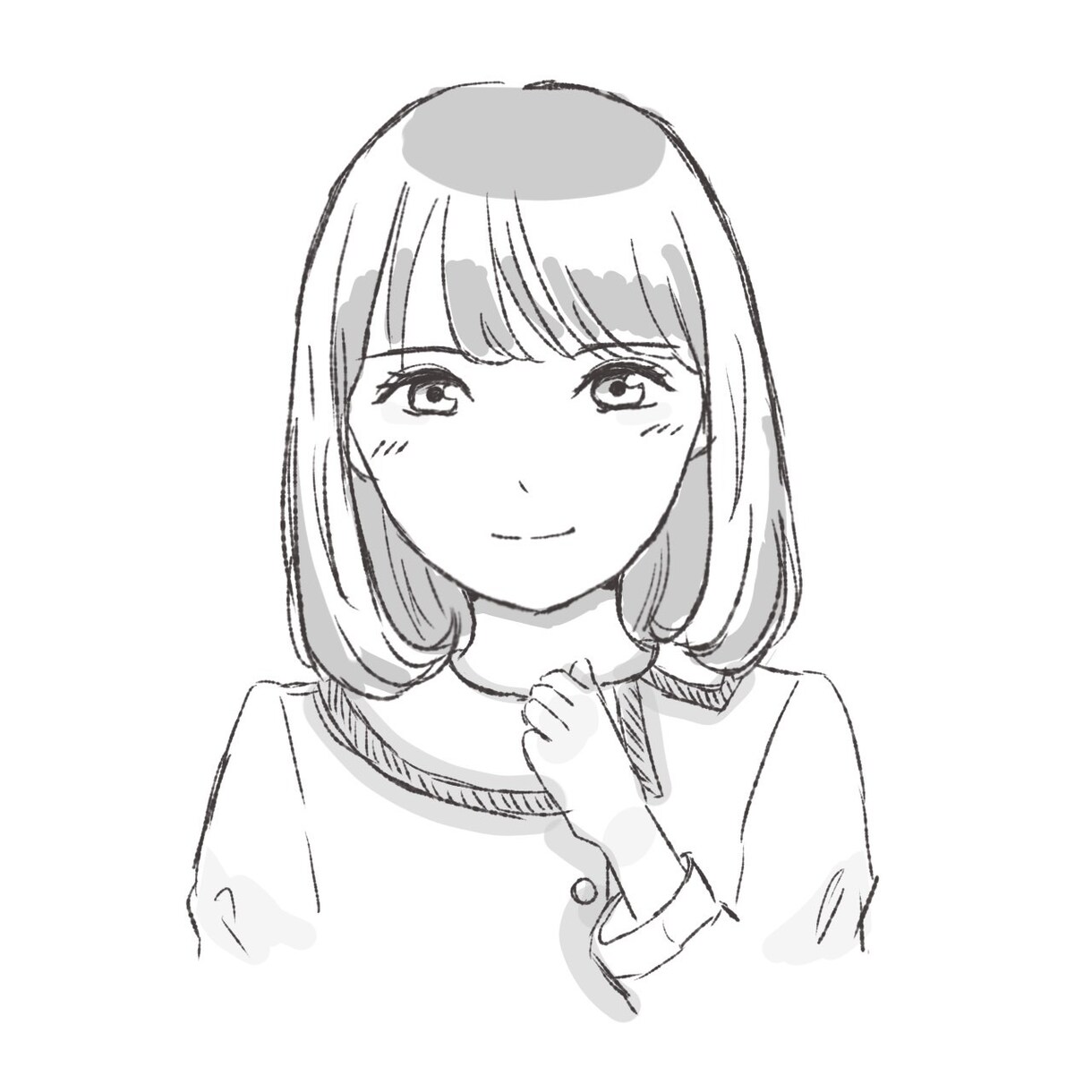 女性アイドルの似顔絵イラスト描きます 単色イラストです、アイコン等にご利用いただけます イメージ2