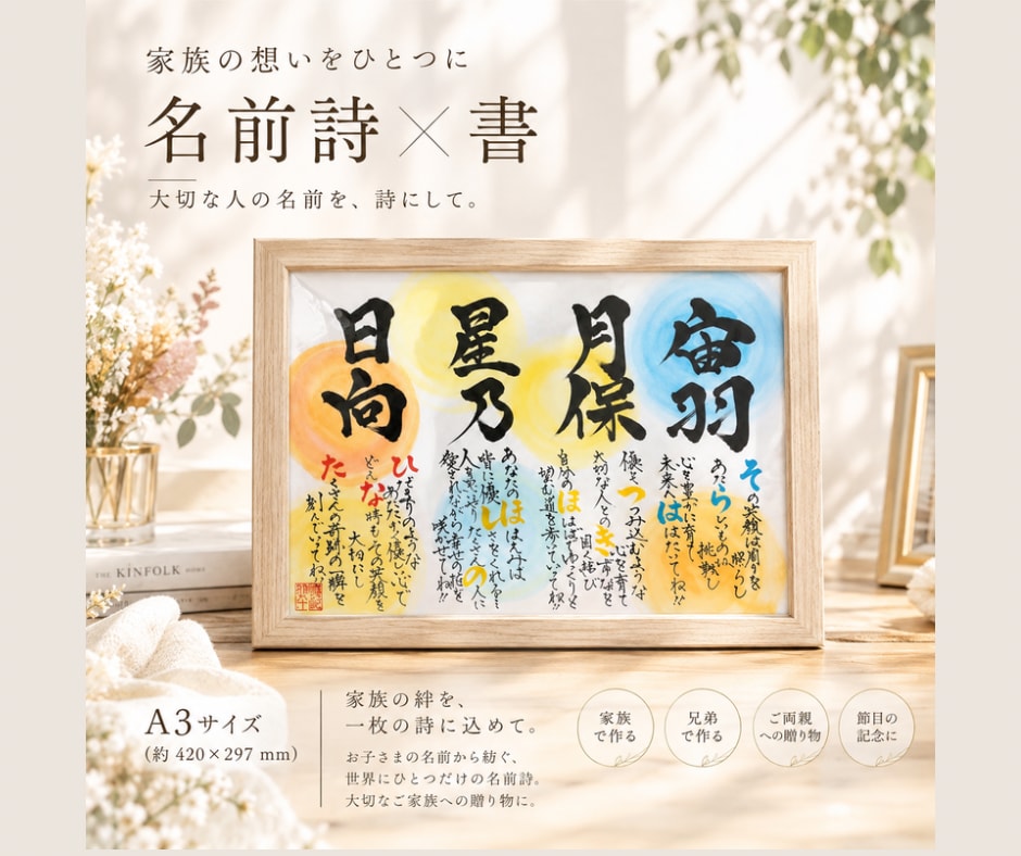 想いを形にする書｜お名前で紡ぐ名前詩制作します ご自身のために／節目や転機のお守りとしてもおすすめです イメージ2