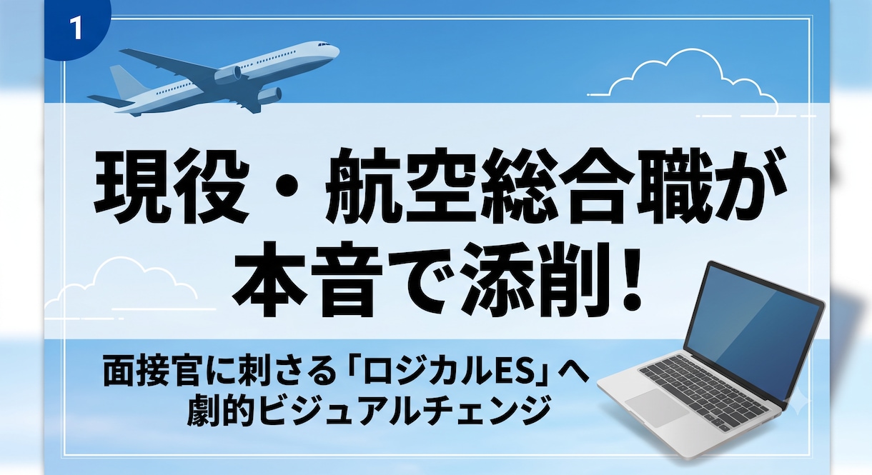 現役総合職が面接官に刺さるESに添削します 【先着5名様限定】現役航空総合職が面接官目線でロジカル添削 イメージ1