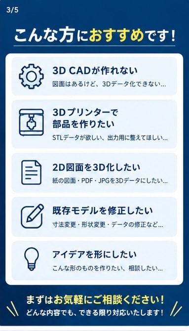 2D図面から3D CADモデルを作成します 簡単な図面を3Dデータにします！ イメージ3