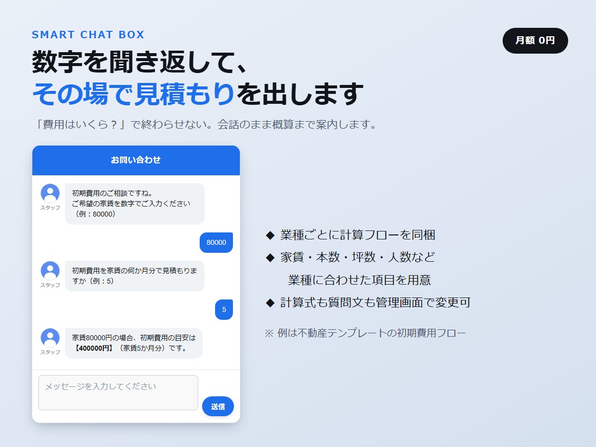 WordPress用チャットボットを販売します APIキー不要・月額0円で動く日本語チャットボットです イメージ4