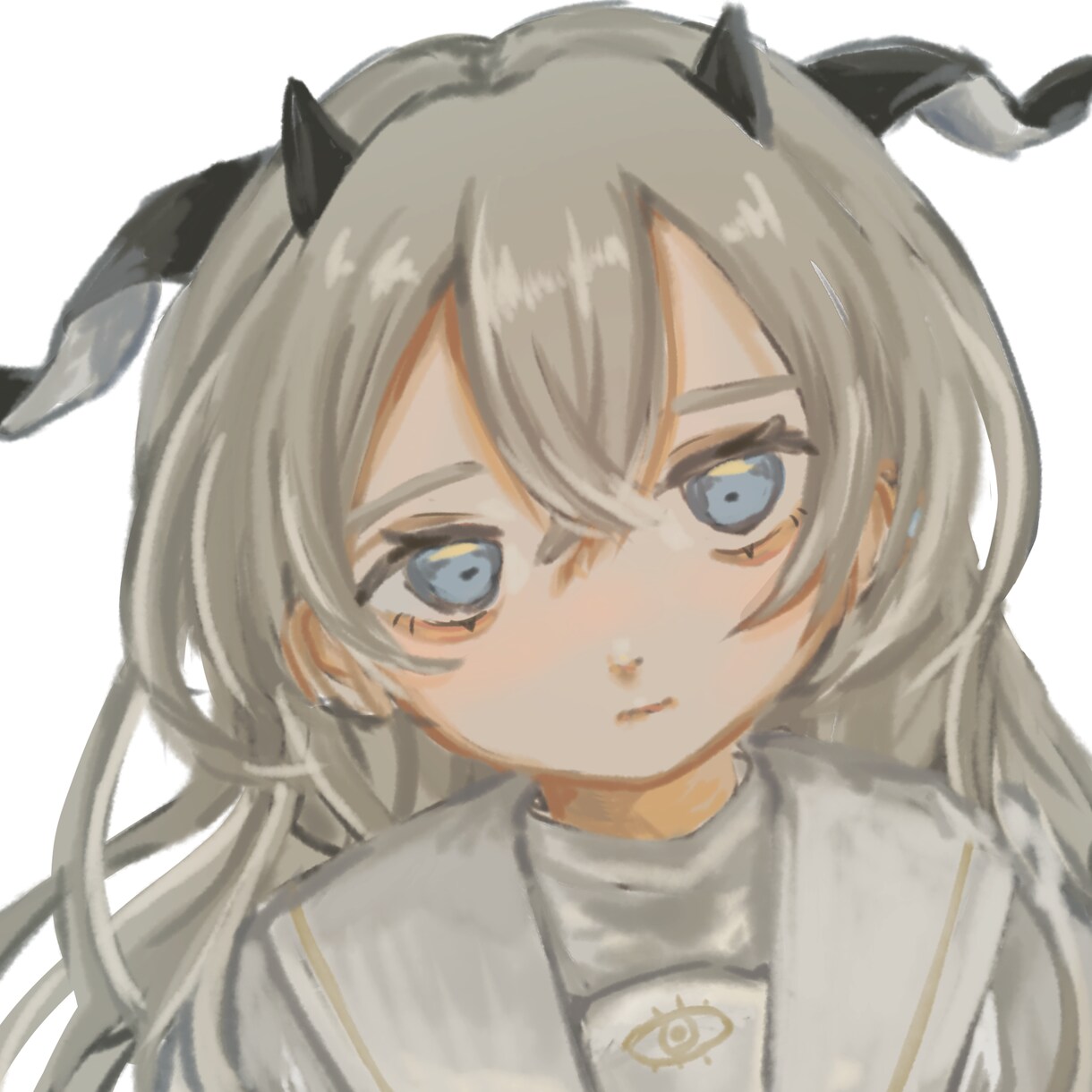 女の子の顔のアイコンを描きます リボンやフリル，制服が好きです。 イメージ1