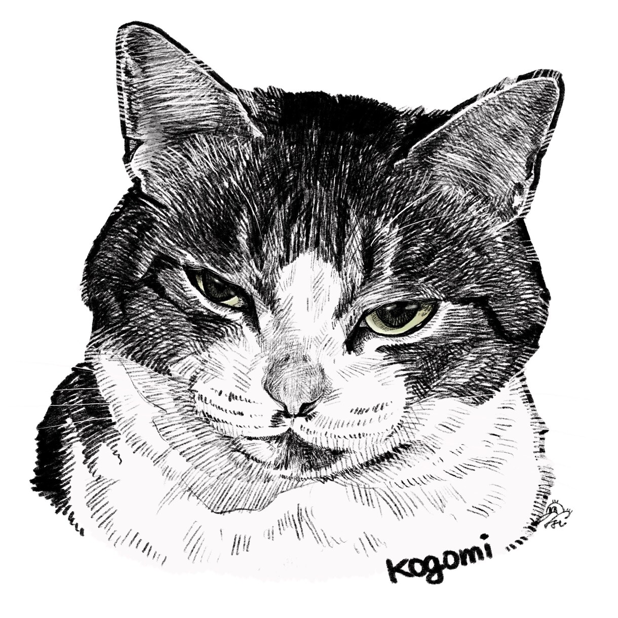 シックでかっこいいペット似顔絵描きます モノクロでうちの子をかっこよく描きます イメージ10