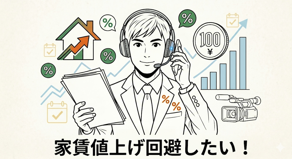 家賃値上げへの対応方法を案内します 値上がりを極力防ぎたい方！一般的な対応方法と情報提供 イメージ1