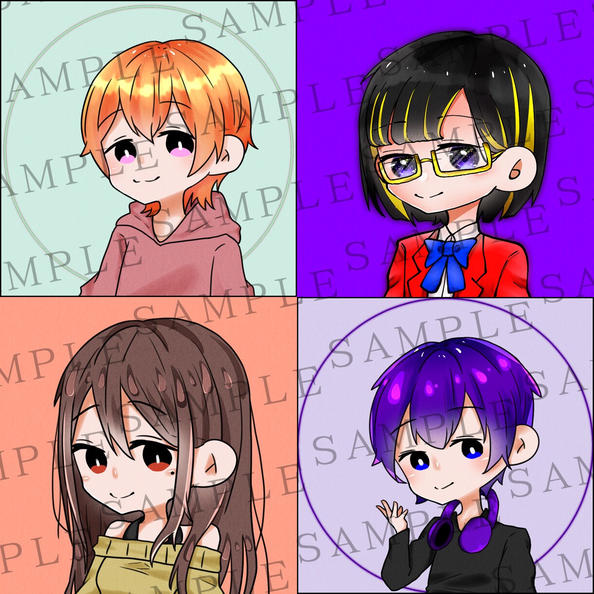 SNSアイコン(デフォルメ限定)描きます 可愛らしいデフォルメアイコンを手に入れてみませんか？ イメージ2
