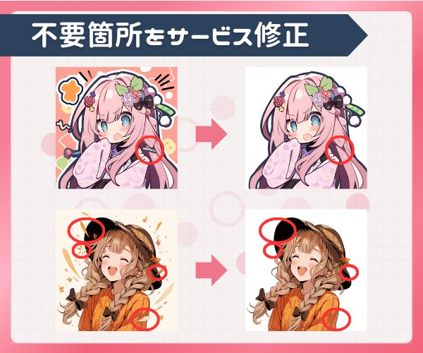 10枚1000円！白抜き・背景透過＆レタッチします 背景透過/白抜き/切り取り/背景透明/切り抜き/白背景/ イメージ7