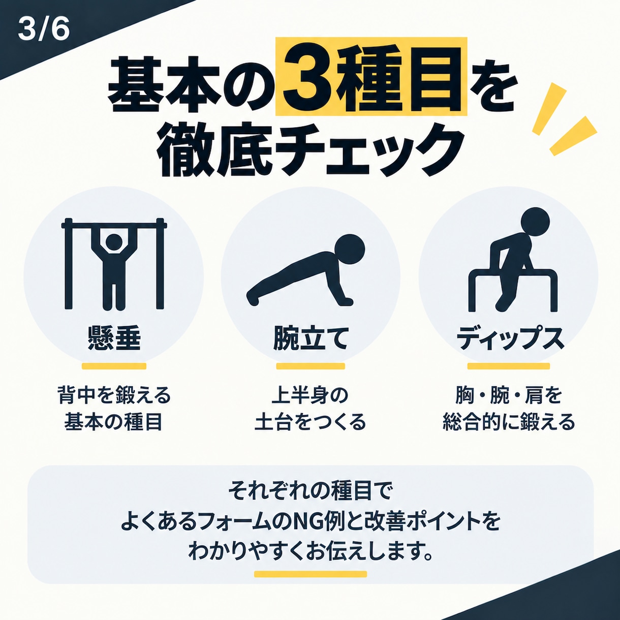 懸垂・腕立て・ディップスの正しいやり方を教えます 動画を送るだけ｜フォームの改善点を具体的に解説します イメージ4