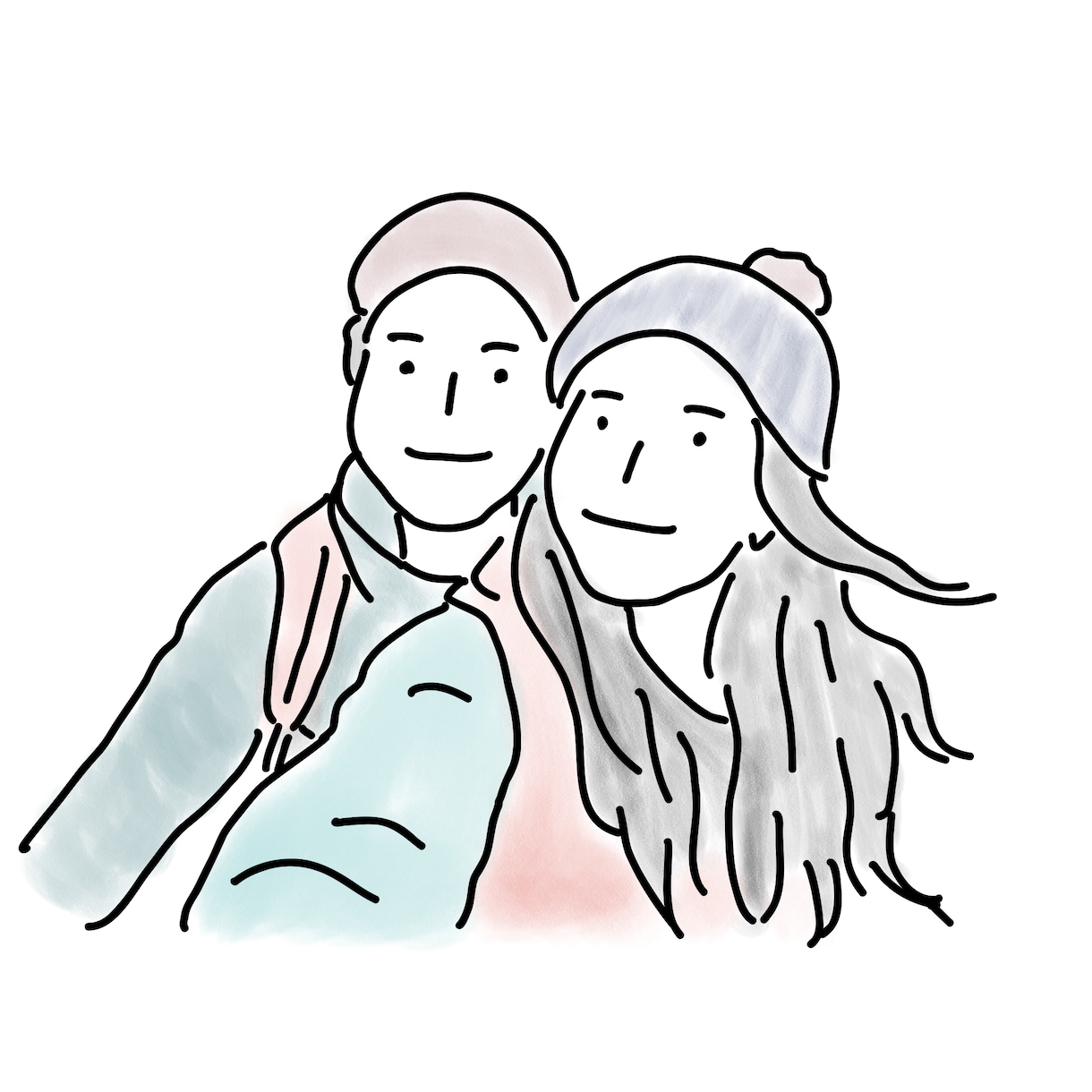 ゆるい人物線画イラスト★写真からつくります お気に入りの写真をイラストに★出品初心者のため低価格！ イメージ6