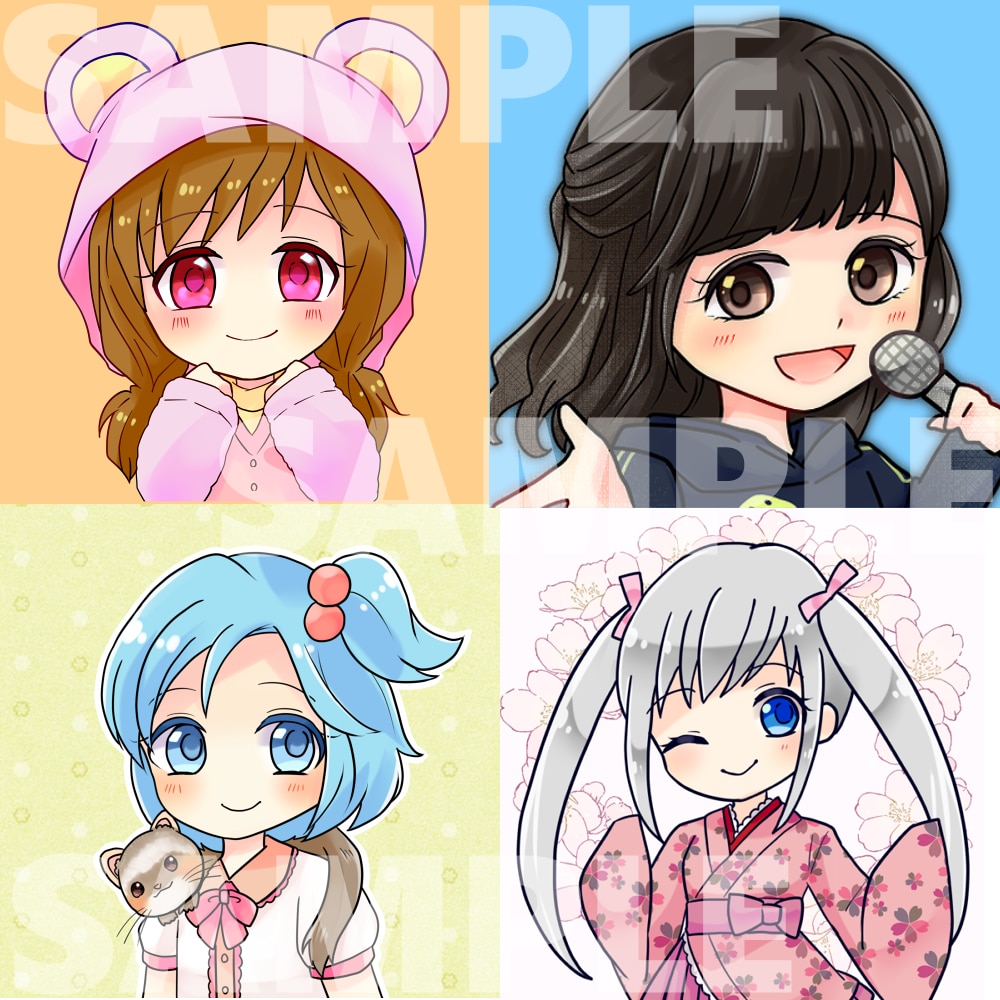 理想のアイコンやヘッダーなど色々お描きします オリキャラ/三次元//ペア/ヘッダー/夢絵/フラスタなど イメージ5