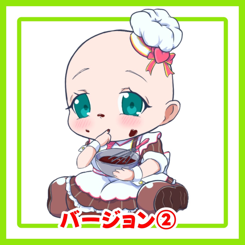 バレンタインチョコを作るミニキャラ描きます 最短当日！　選べる2バージョンから！！ イメージ3