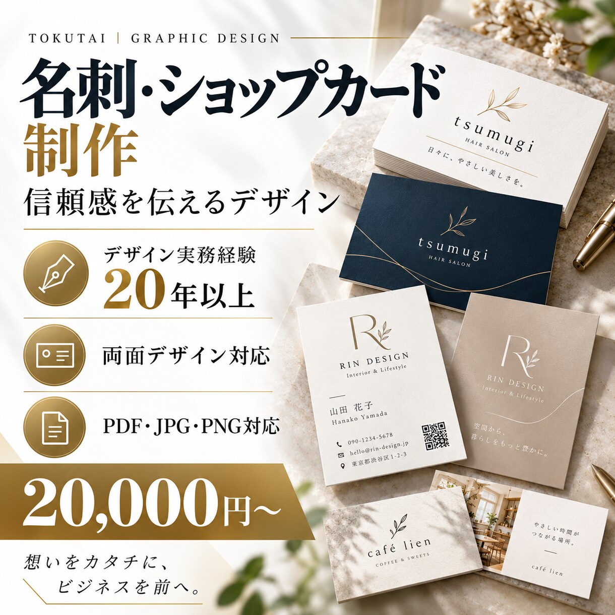 プロが印象に残る名刺をデザインします デザイン歴20年以上！信頼感を伝える名刺を制作 イメージ1