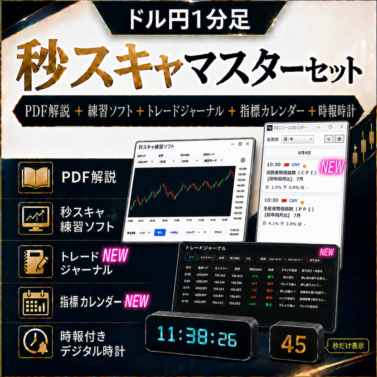 ドル円秒スキャのマスターセットを提供します PDFと練習ソフトで勝ち方の基本をマスターしてください！ イメージ1