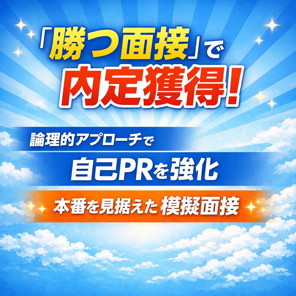 講師チーフ×検査リーダーが「勝つ面接」を伝授します 現場の評価者視点であなたの強みを内定の武器に変えます！ イメージ1