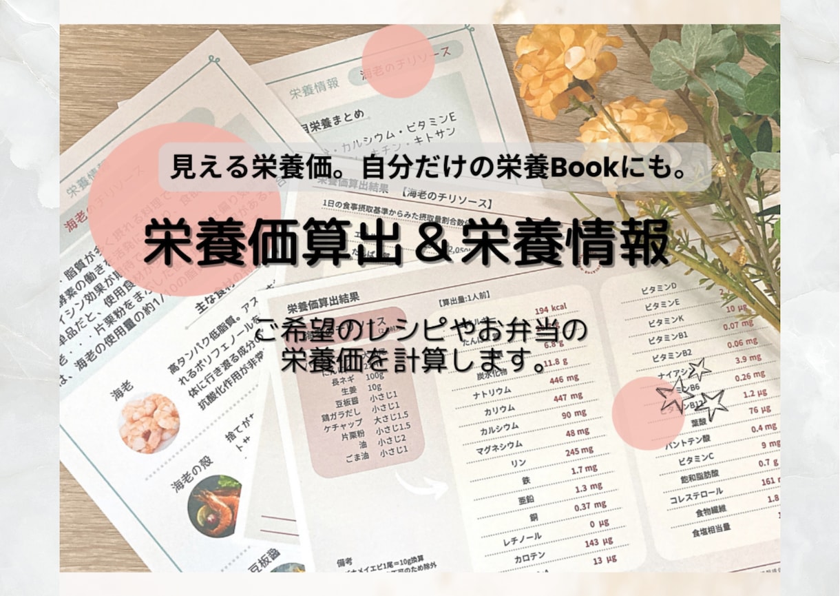 写真を送るだけ！毎日の食事栄養を算出します “自分だけの食事栄養レポート”をお届け！【栄養情報付プラン】 イメージ1
