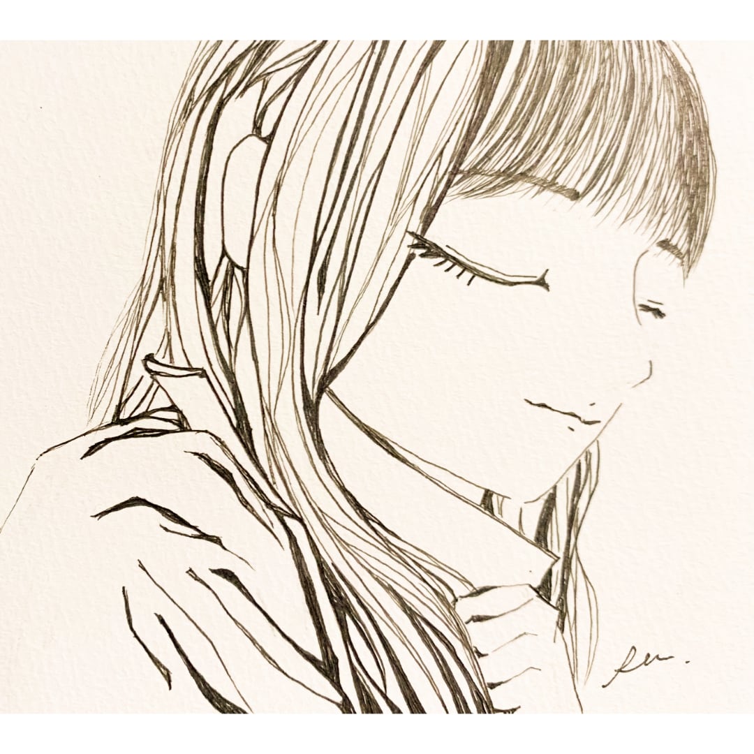 写真からゆるふわな似顔ドローイングをお描きします ご自宅に、贈り物に。繊細な線で描く、あなただけの原画 イメージ8