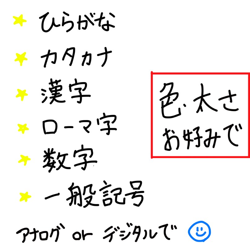 ノートの文字で書きます 堅苦しい文字を手書き文字に！！１００文字以上も対応可能 イメージ2