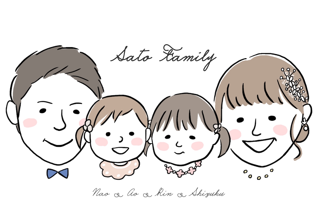 受注制作／ゆるっと似顔絵描きます データ納品！結婚式プチギフトのタグにおすすめ！ イメージ4