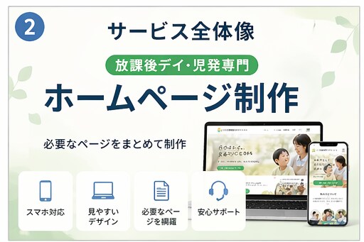 放課後デイ・児発専門ホームページを制作します 保護者に伝わる構成で、見学・問い合わせにつながるサイトを作成 イメージ2