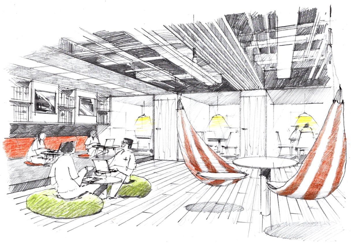 イメージスケッチを制作致します 手描きで建築、インテリア、イベントパースを描きます。 イメージ4