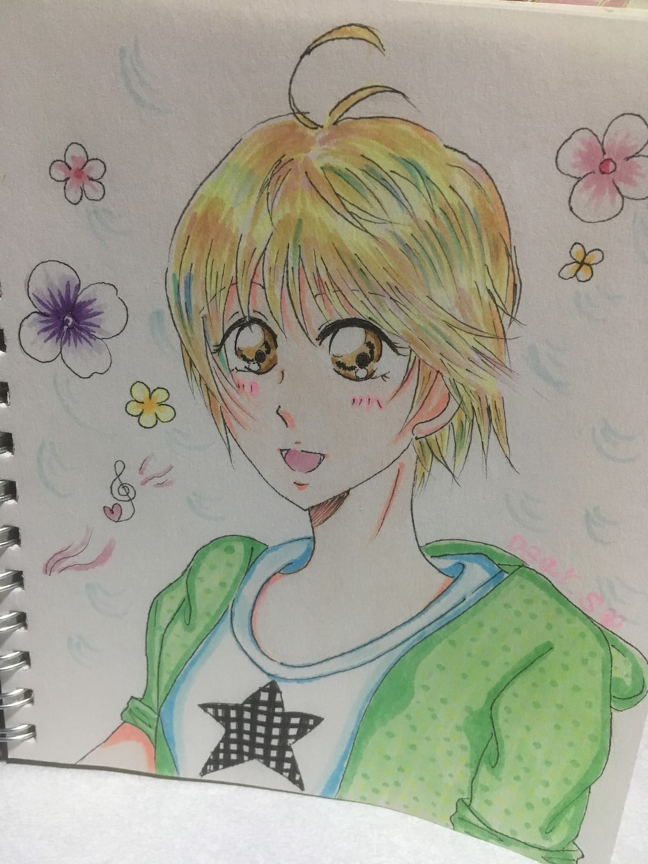 可愛いアナログイラストを描きます 幸せになる 女の子、男の子服のデザイン等デジタルイラスト等 イメージ4