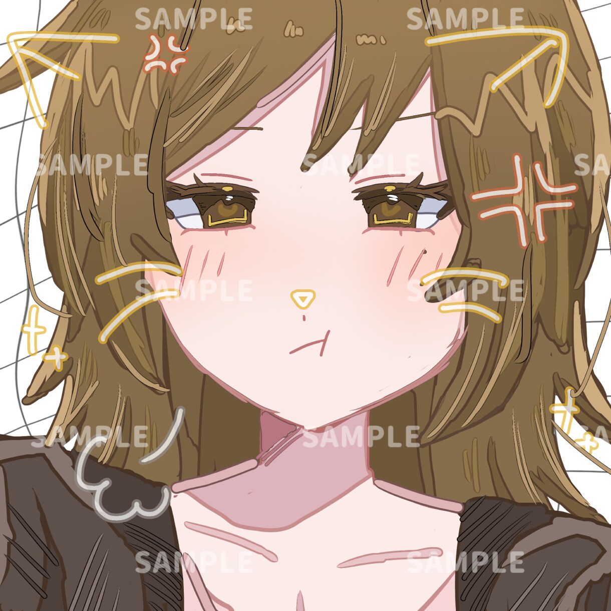 アイコン向け！可愛さ溢れるイラストを描きます ふちどりペンで描く、唯一無二の顔メインイラスト！ イメージ1