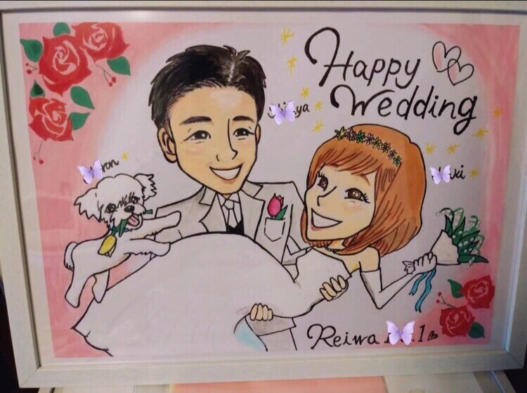 似顔絵　ウエディング記念イラスト描きます 記念イラストお好きなお花とお描きます✏️ イメージ1