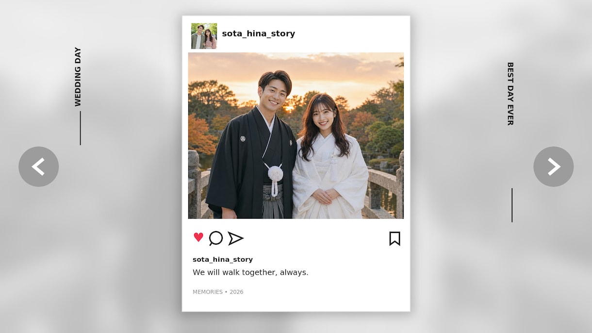 インスタ風プロフィールムービーを制作します 投稿をめくるような結婚式ムービーをお届けします イメージ1