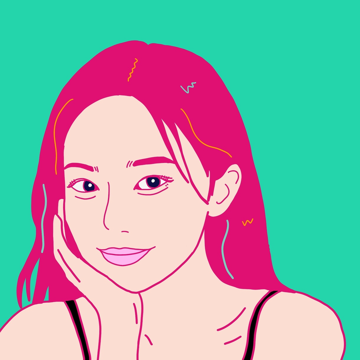 お気に入りの写真からポップで映えるイラスト描きます ポップで個性的なあなただけのイラストを作成します。 イメージ1