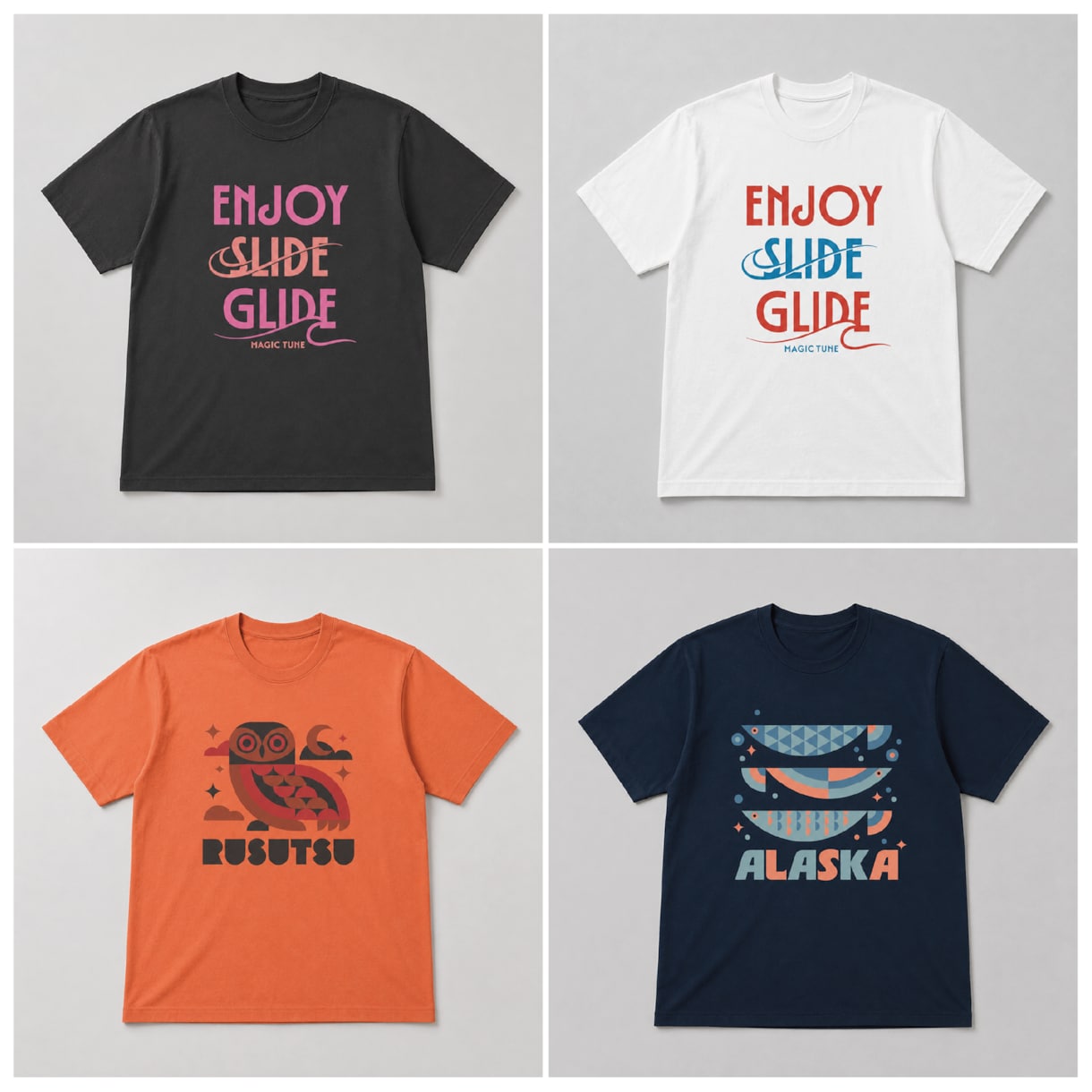 アウトドア・音楽系のTシャツをデザインします 横ノリ、サブカルチャー感のあるグラフィックを制作します イメージ2