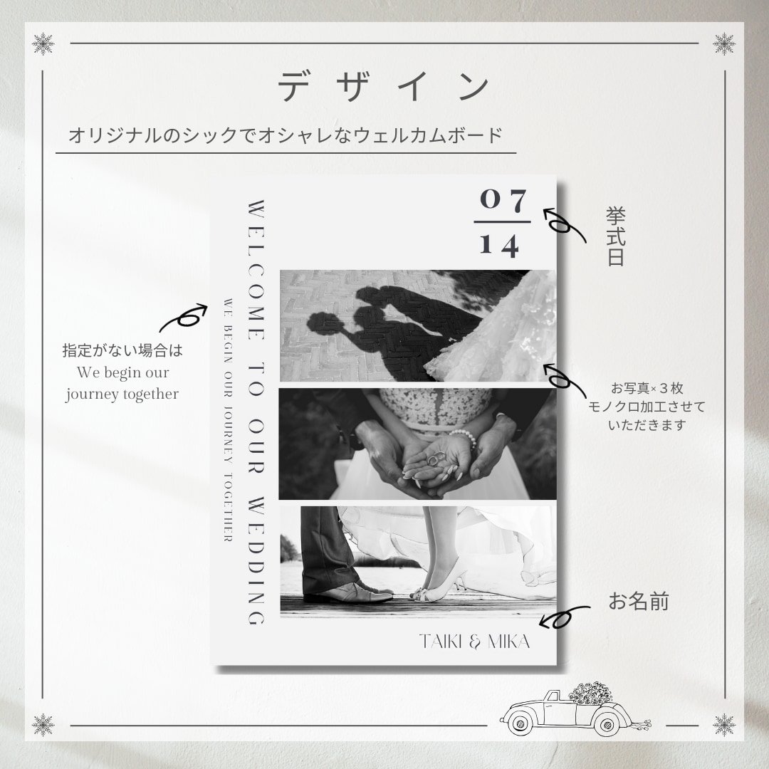 ウェルカムボード作成ます コッパースタンドに吊るすこともできます イメージ2