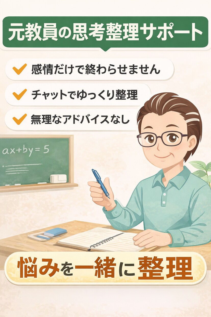 頭の中がぐちゃぐちゃな悩み、整理します 思考を整理し、次にやることを明確にします! イメージ1