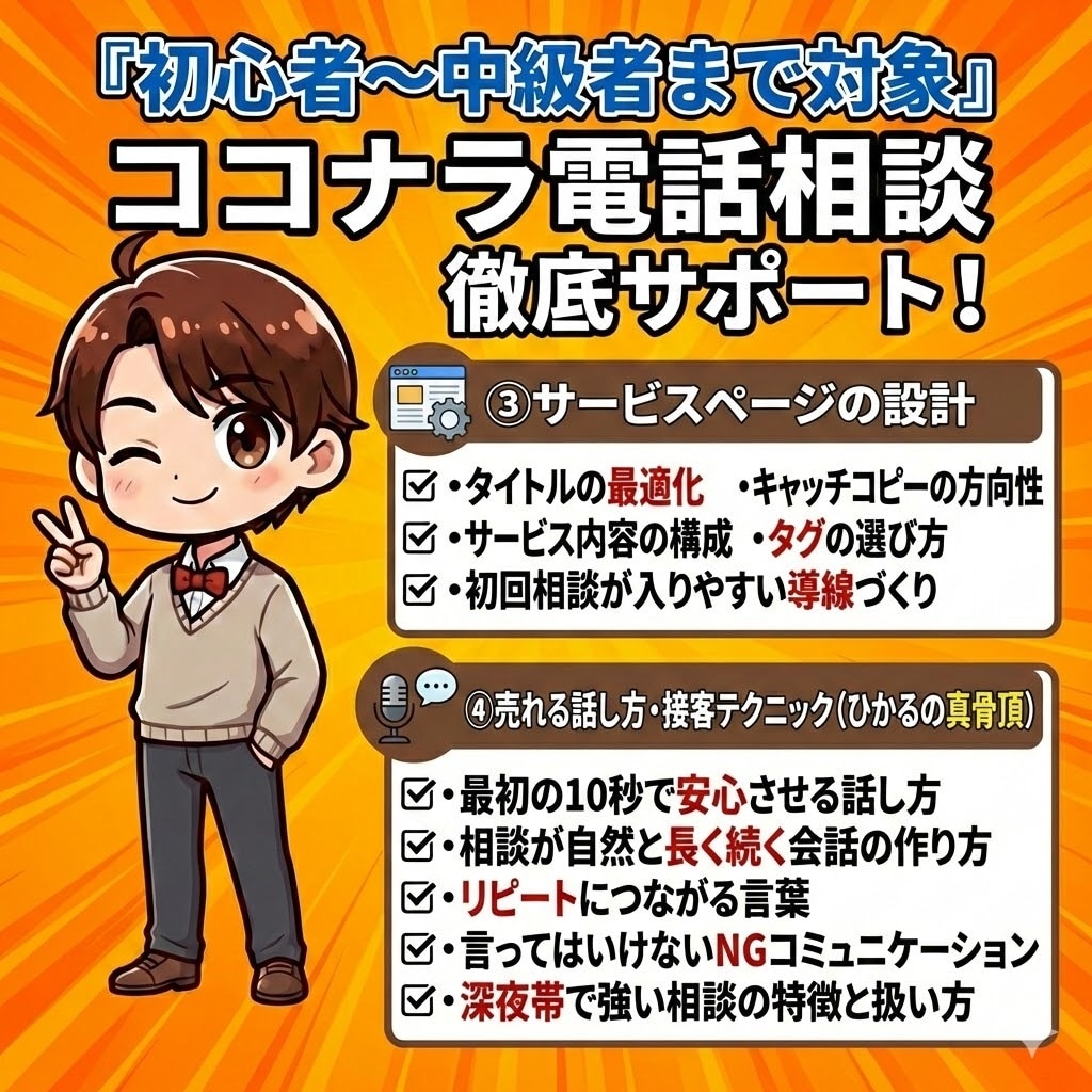 ココナラ電話相談の売れる土台を丸ごと設計します ココナラで“売れる形”を作りたい方へは必見！最速で伸ばす！ イメージ4