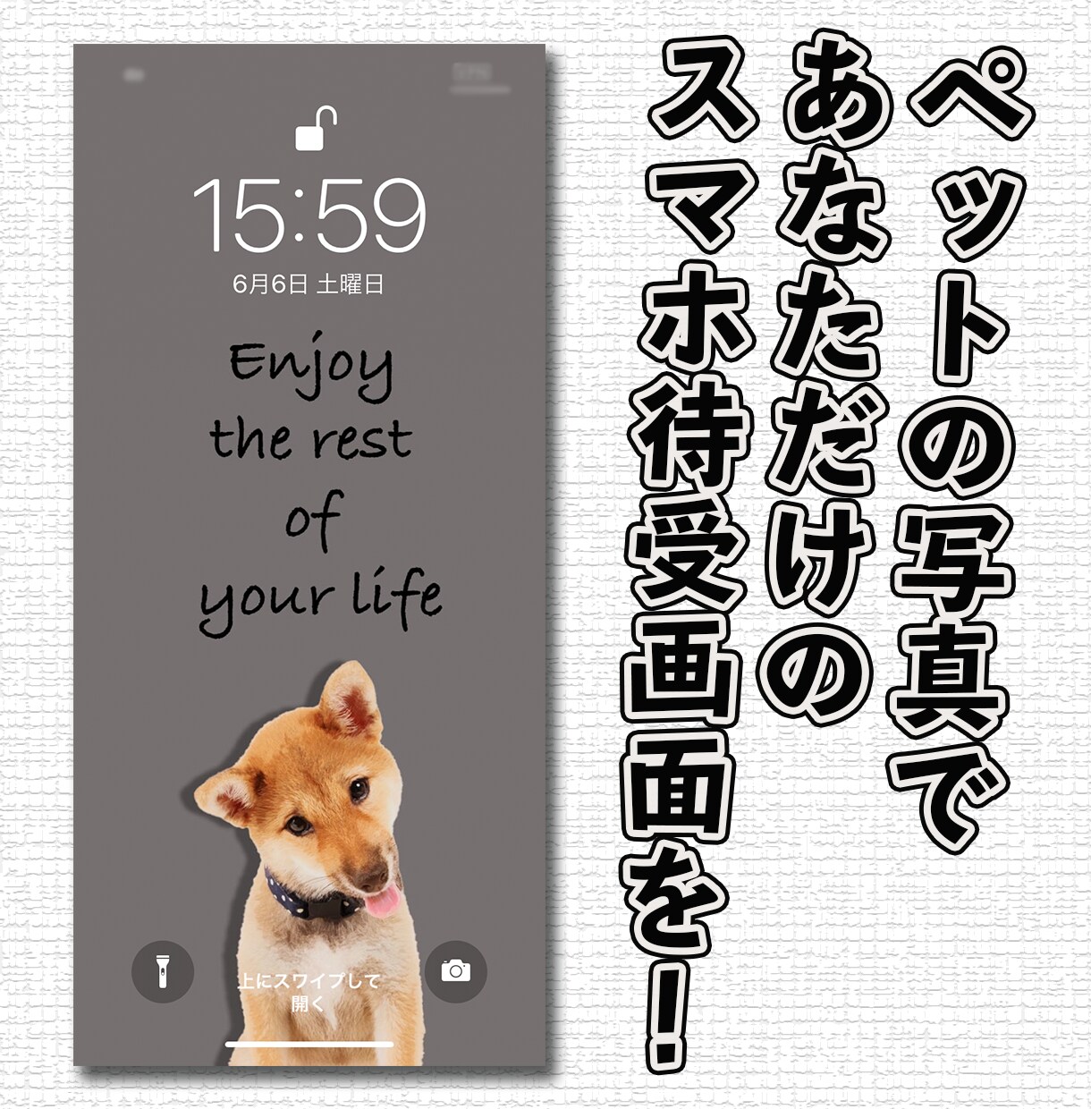 ペットの写真からスマホの「待受画面」を作ります お子様の写真等もOK！待受サイズへのリサイズのみも歓迎！ イメージ1