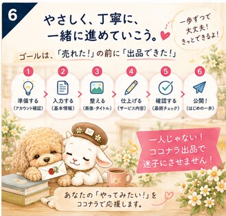 ココナラ初出品、迷わず進めるようお手伝いします 一人じゃない！ココナラ出品で迷子にさせません！ イメージ7