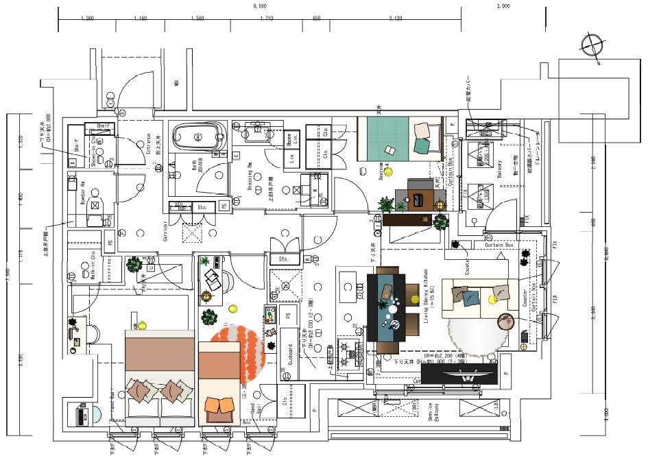 平面図に家具レイアウトいたします 賃貸・購入問わず、家具のレイアウトをいたします イメージ2