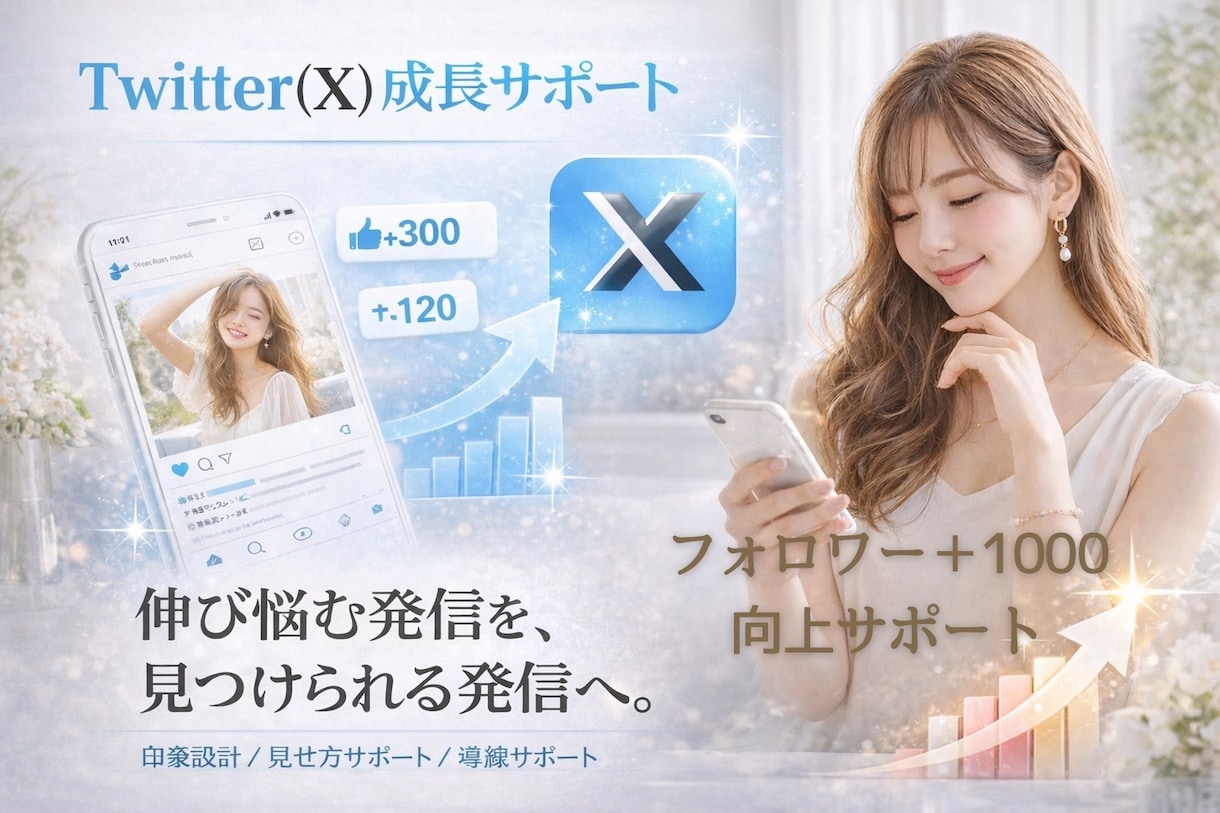 憧れのあの数字へフォロワー向上サポートします Twitter(X)✦フォロワー＋千人向上サポート イメージ1