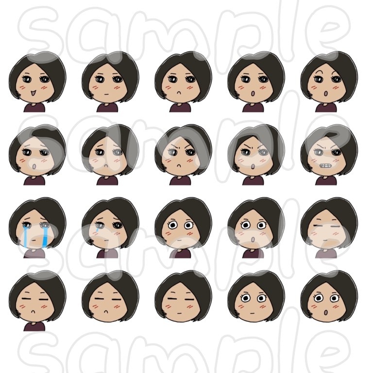 ブログを彩るオリジナルの吹き出し用アイコン描きます 使いやすい表情アイコン20種類、あなたのために作ります！ イメージ4