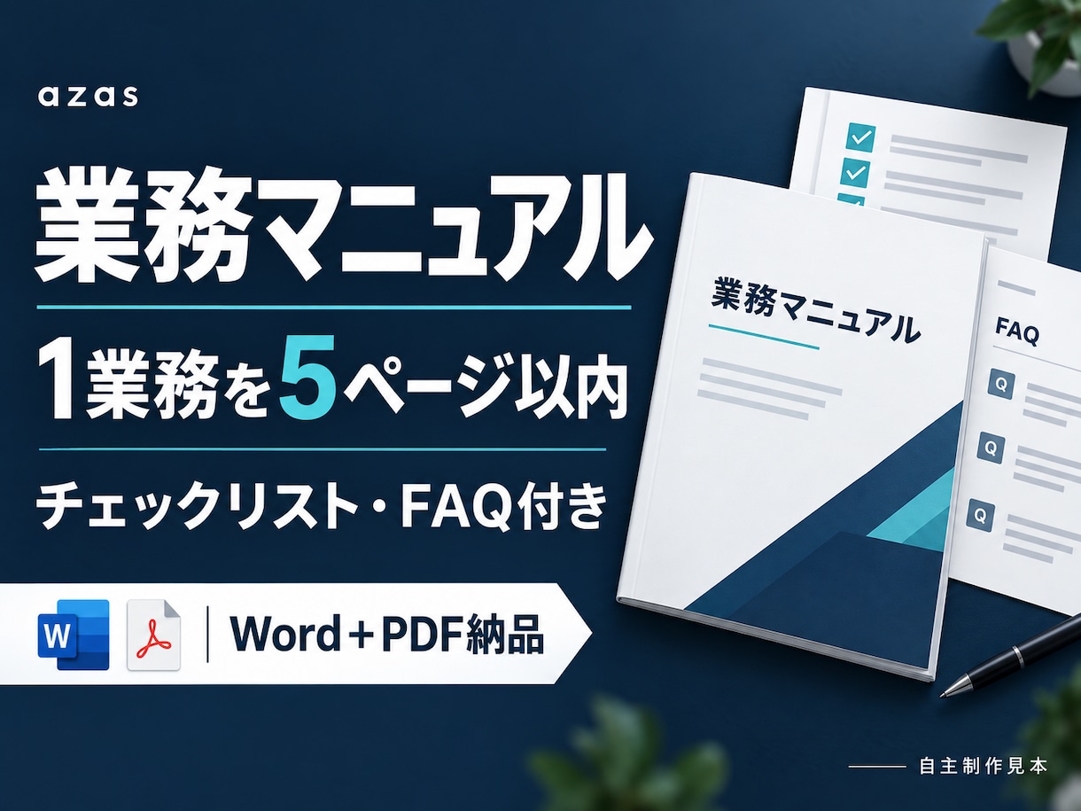 既存メモを業務手順書とチェックリストに整えます 1業務を5ページ以内に整理し引継ぎを支援 イメージ1