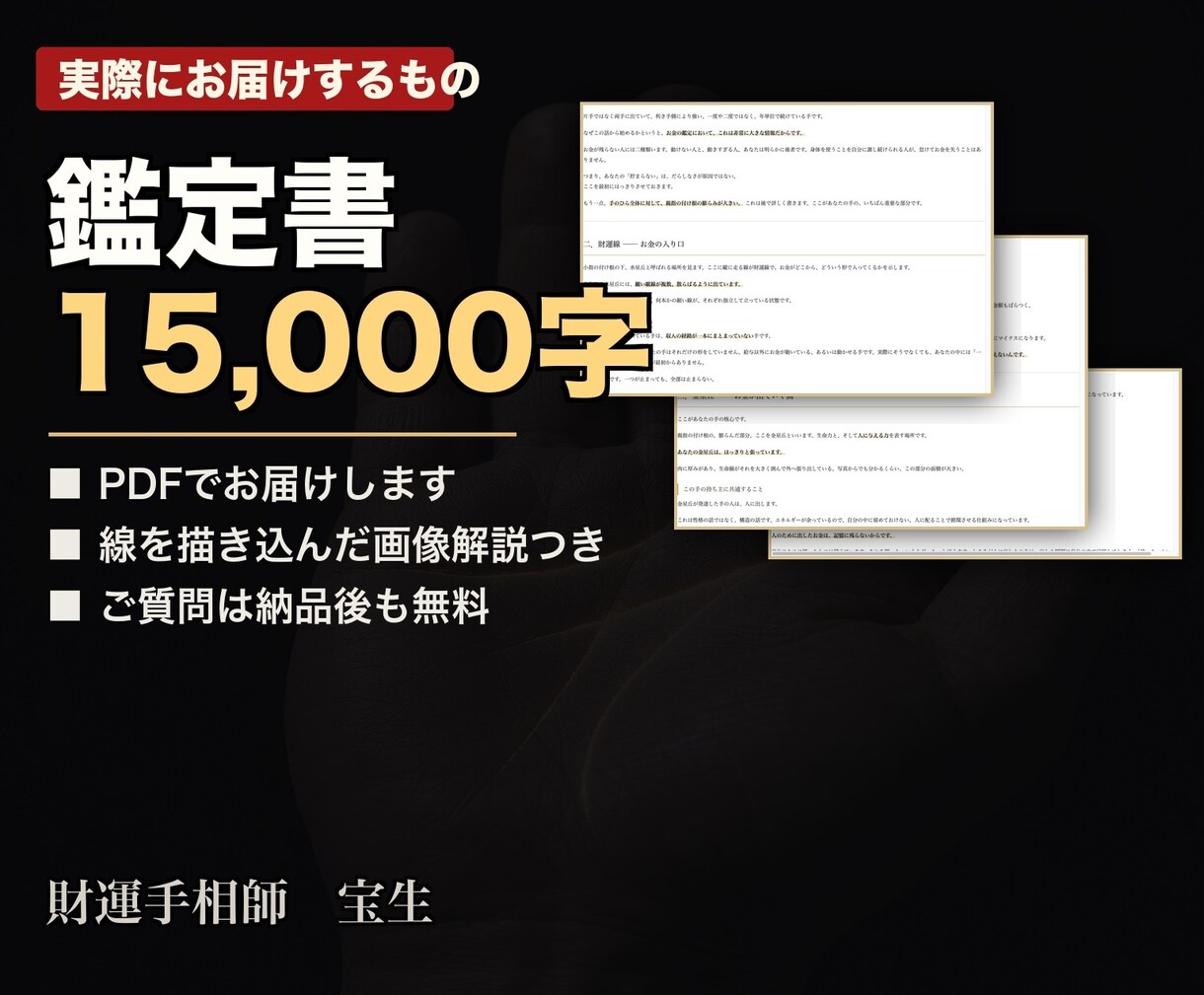 事業をやる方の財運を手相で鑑定します 独立・拡大・締める年を、手から読みます イメージ2