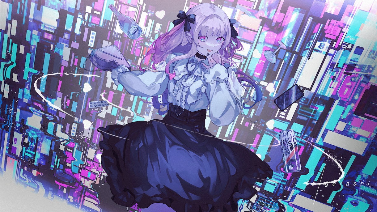 一枚絵制作！歌ってみたなどのイラストを描きます 目を惹く構図、綺麗な色使いならお任せください！ イメージ6