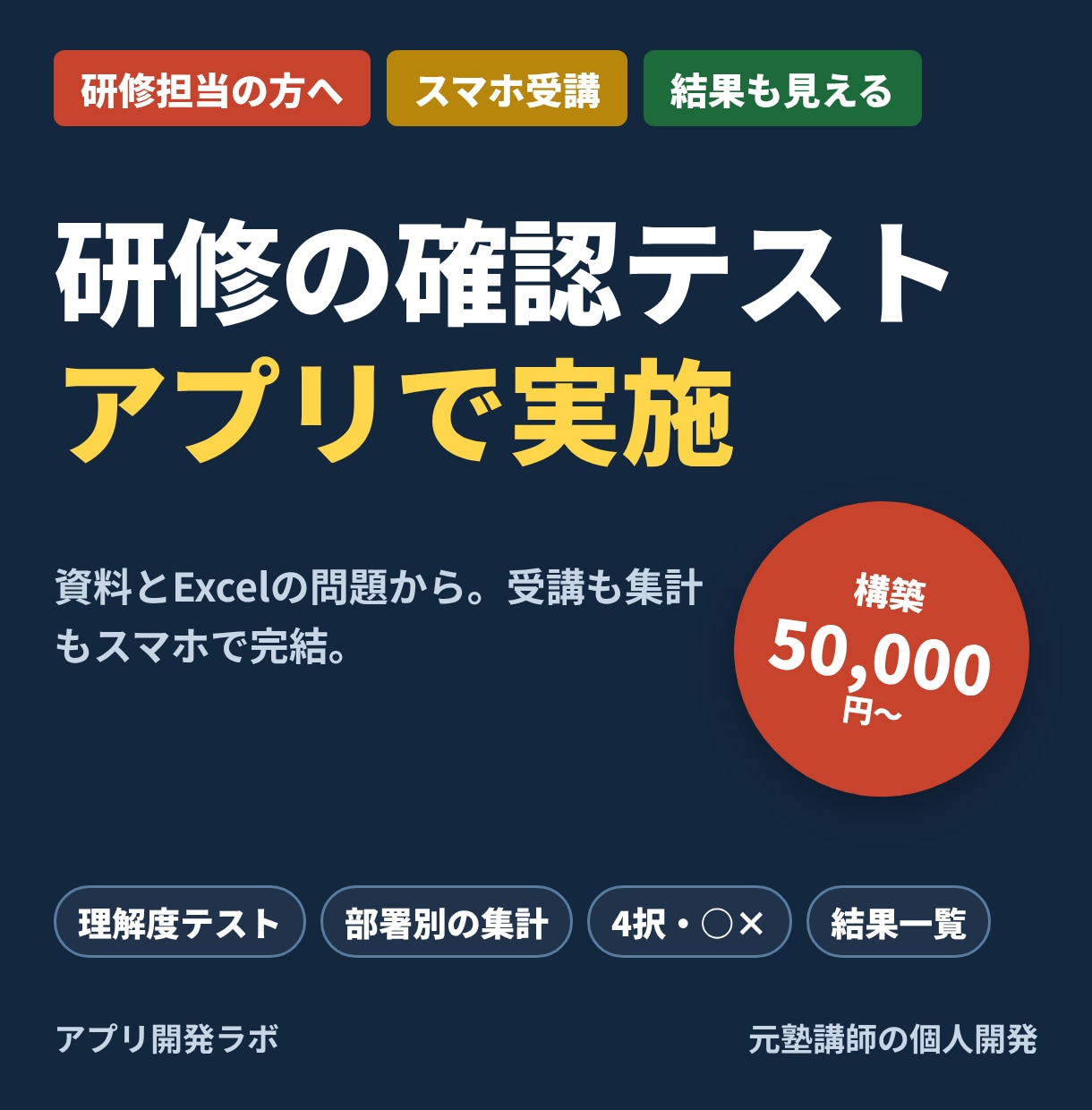 社内研修の確認テストをアプリ化します 研修資料から理解度テスト｜スマホで受講・結果も自動集計 イメージ1