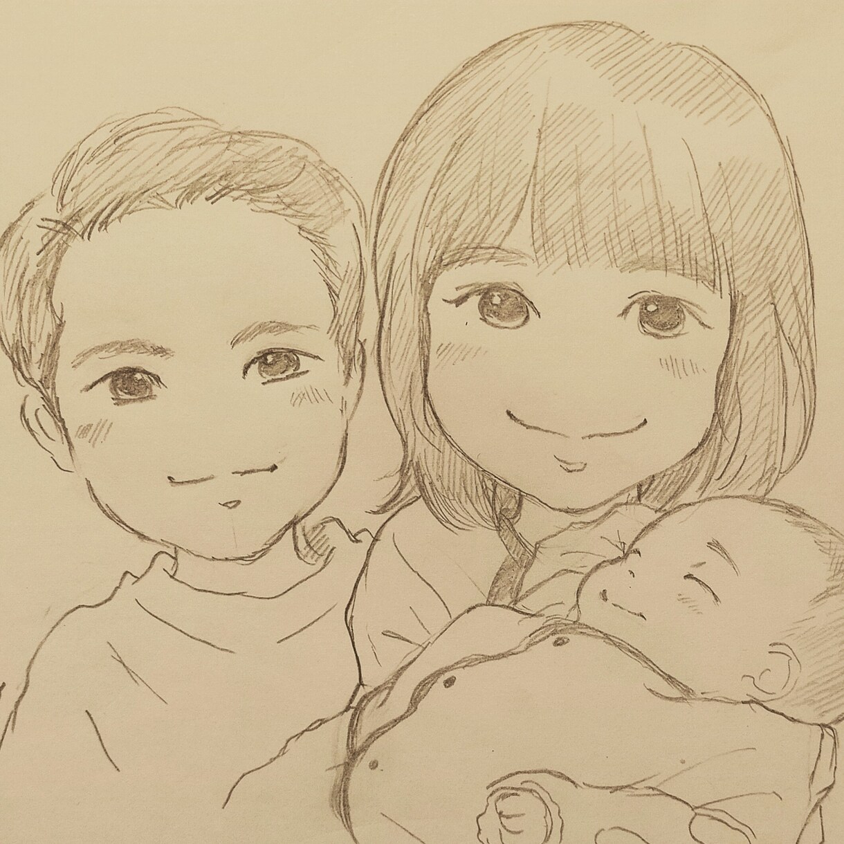 アナログ鉛筆画で似顔絵お描きします 温かい鉛筆画の似顔絵はいかがですか？ イメージ3