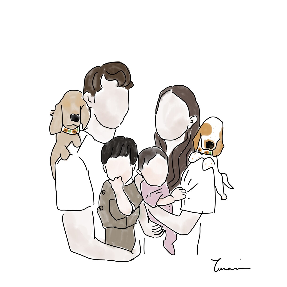 カップルやご家族、お子様なんでもイラストかきます 結婚式やSNS、記念にいかがでしょうか❁ イメージ8