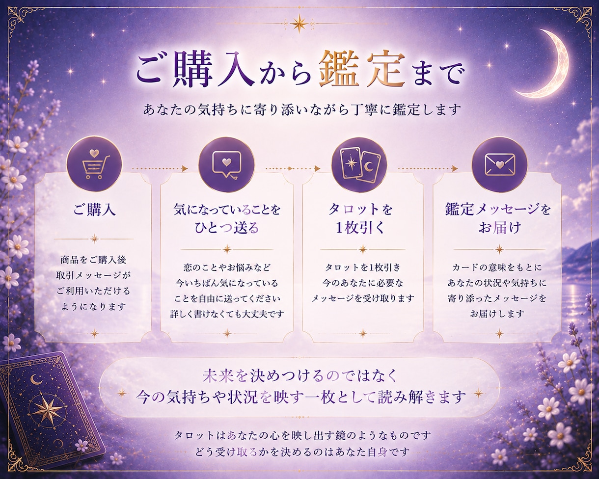 片想い、あの人の本音と二人の未来を占います 迷う夜に今のあなたを照らす一枚を イメージ4