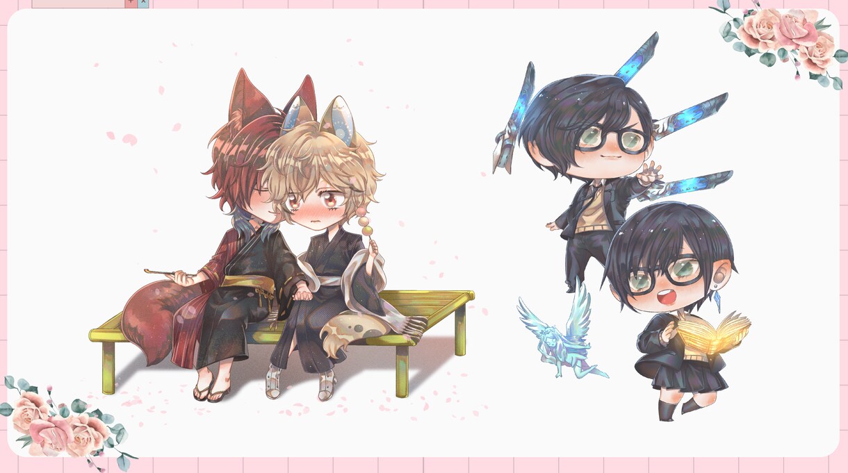 商用可＊オリジナル立ち絵・イラストを制作します 可愛いかつ個性のあるイラスト（立ち絵・ミニキャラ）を描きます イメージ9