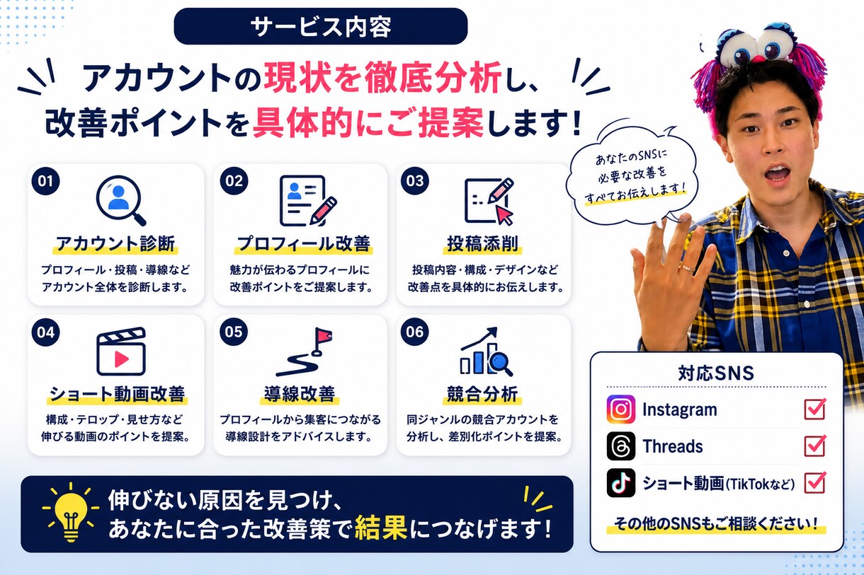 総フォロワー17万人がアカウント診断します 再生数・フォロワー・集客の改善点を具体的にご提案します イメージ3